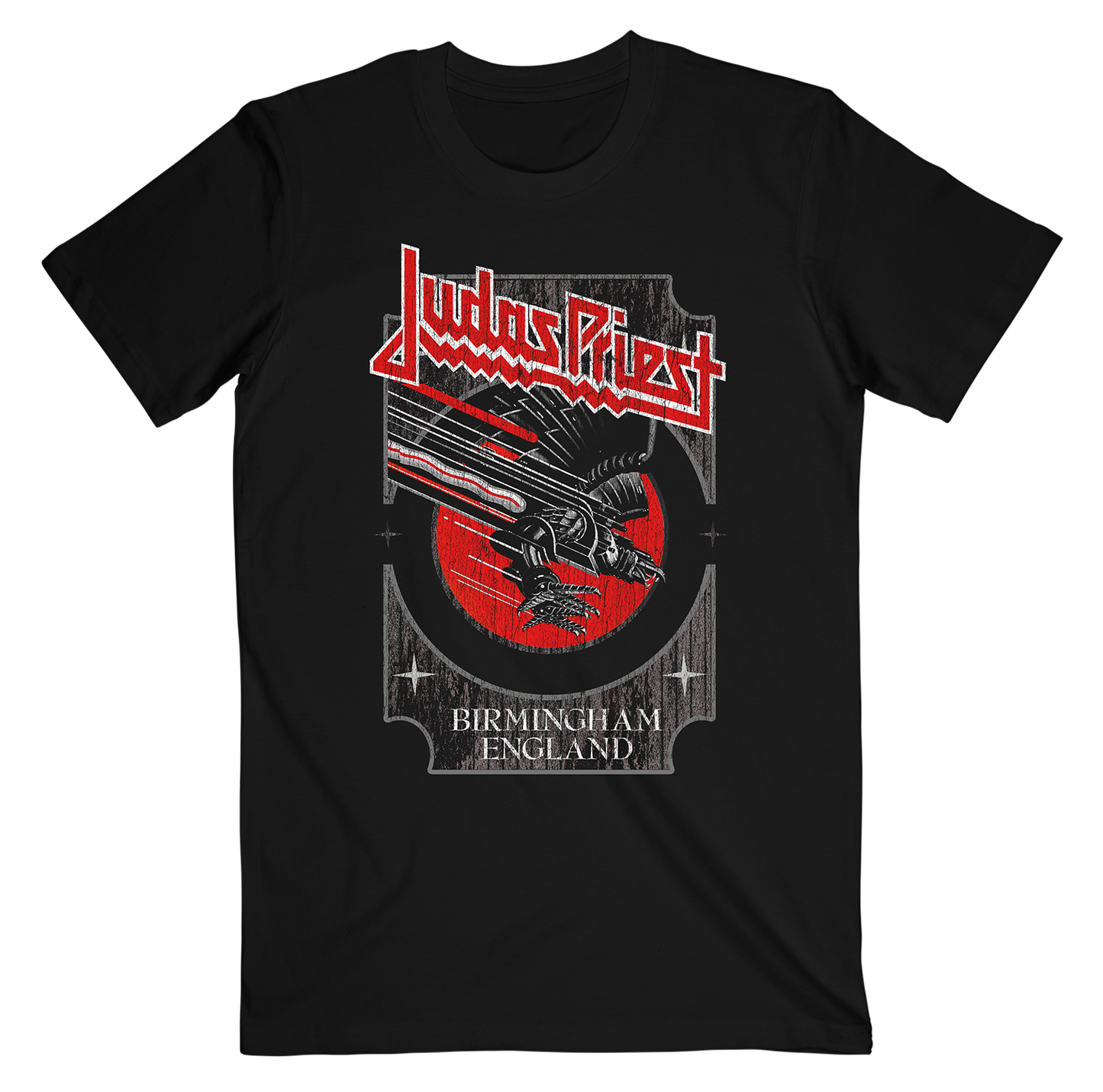 A classic fit black cotton tee with custom artwork from the Screaming For Vengeance album cover.