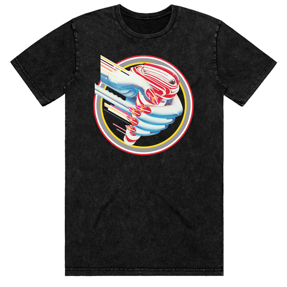 A classic washed black cotton tee with the original Turbo album artwork on the front and Turbo Tour 86 on the back, from Judas Priest.
