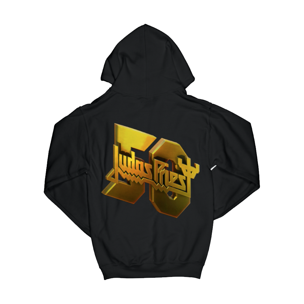 Black fifty years hoodie from Judas Priest. 