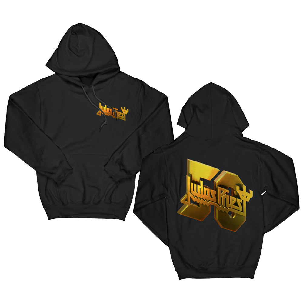 Black fifty years hoodie from Judas Priest. 